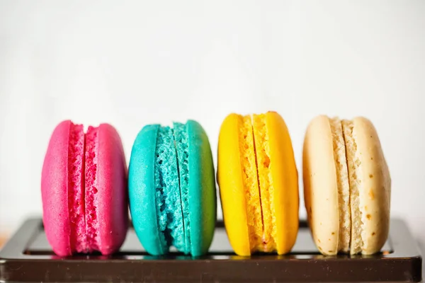 Macaroons Coloridos Fundo Branco — Fotografia de Stock