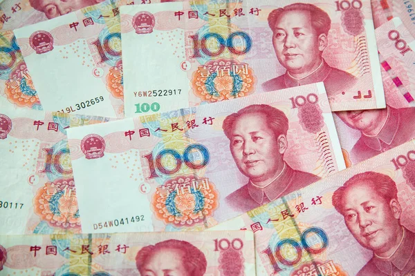 Chinese Yuan Banknotes Close — Photo