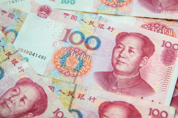 Chinese Yuan Banknotes Close — Photo