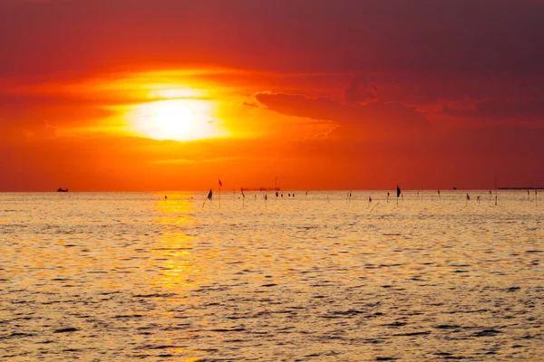 Belo Pôr Sol Sobre Mar — Fotografia de Stock