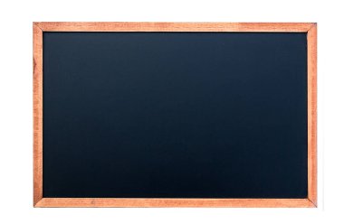 empty blackboard with chalk on a white background