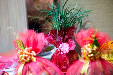 Çiçekli güzel düğün buketi