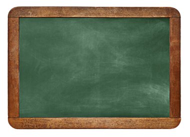 green chalkboard isolated on white background