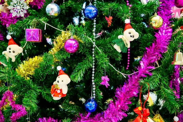 Arbre Noël Avec Décorations Jouets — Photo