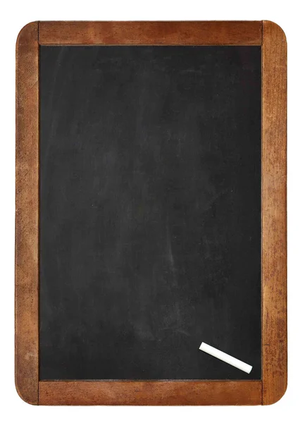 Black Chalkboard Empty Blackboard Isolated White Background — 图库照片