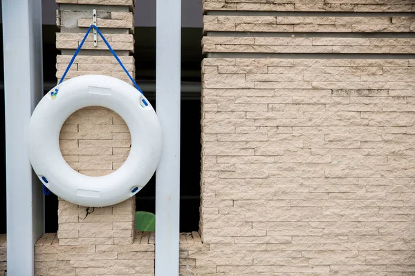 Blue Lifebuoy Wall — Fotografia de Stock