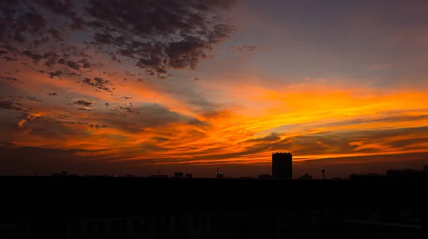 Закат Над Городом Столицей Штата Израиль — стоковое фото