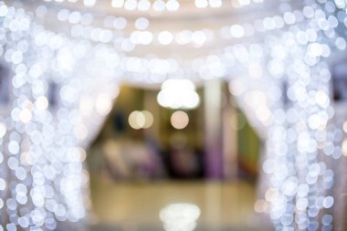 Alışveriş merkezi ve Bokeh 'in soyut bulanık arkaplanı