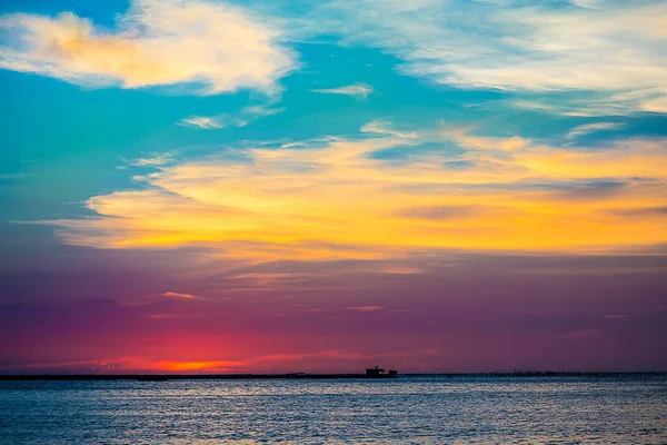 Belo Pôr Sol Sobre Mar — Fotografia de Stock