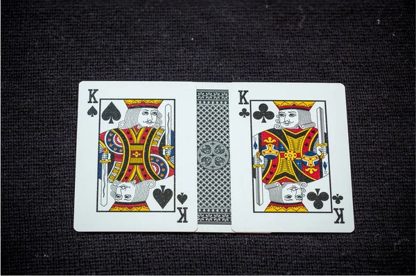 Playing Cards Black Background — Stock Photo, Image