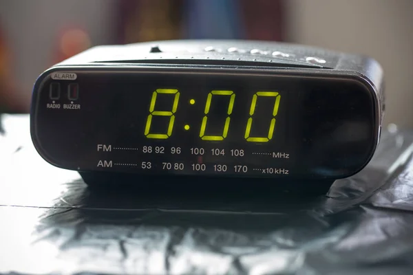 Close Black White Alarm Clock — ストック写真