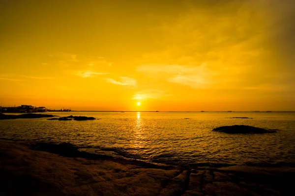 Belo Pôr Sol Sobre Mar — Fotografia de Stock