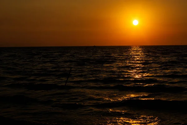 Belo Pôr Sol Sobre Mar — Fotografia de Stock