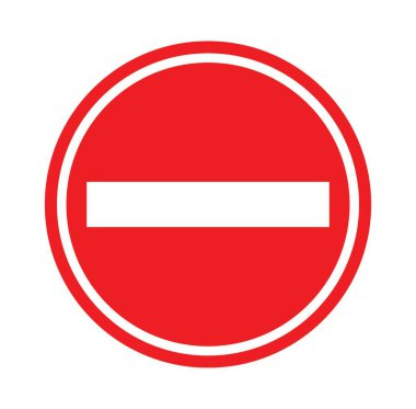 Giriş işareti simgesi yok. Sigara sembolü yok. Kırmızı düz dizayn. vektör illüstrasyonu