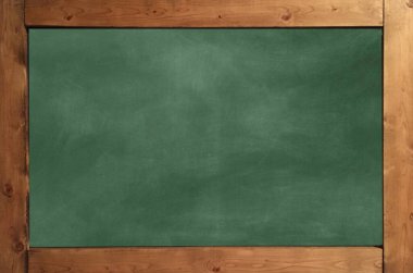 Metin için boş alanı olan yeşil karatahta