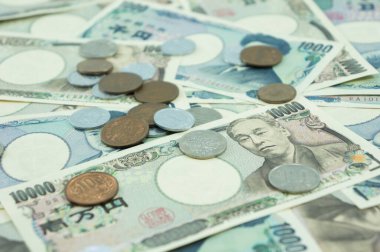 Bir yığın Amerikan doları ve farklı ülkelerin bozuk paraları.