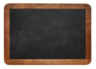 eski yazı tahtası beyaz arka plan üzerinde izole