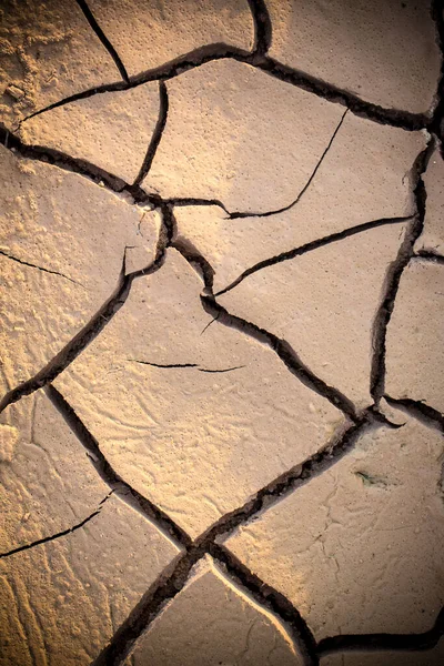 Terra Rachada Lama Rachada Seca Deserto Solo Seco — Fotografia de Stock