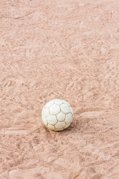 Vintage Soccer Ball Sand — Stock Photo, Image