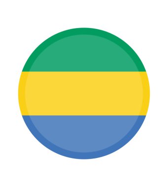Ulusal Gabon bayrağı, resmi renkler ve doğru orantı. Ulusal Gabon bayrağı. Vektör çizimi. EPS10. Gabon bayrak vektör simgesi, web veya mobil uygulama için basit, düz tasarım.