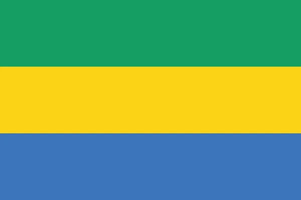 Nationale Gabon Vlag Officiële Kleuren Proportie Correct Nationale Gabon Vlag — Stockvector