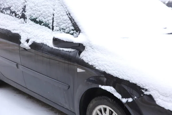 Cars that stand in the open air in the winter are usually exposed to frosty weather conditions and in addition, during snowfall are all white.