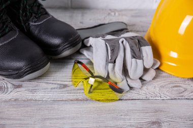 A protective helmet is necessary for any construction work.