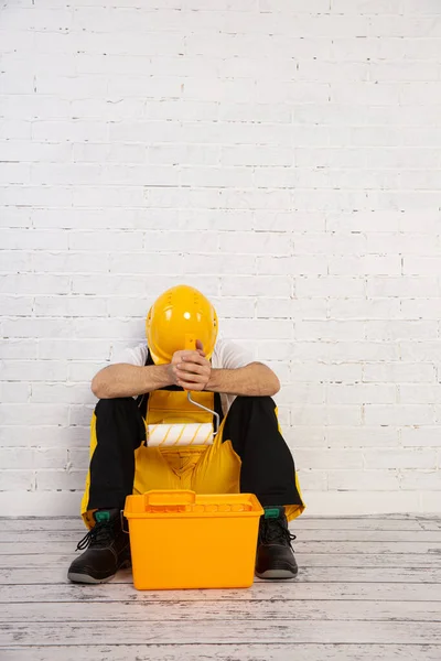 Veces Fatiga Obliga Descansar Durante Pintura — Foto de Stock