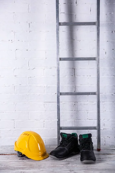 Casco Protettivo Necessario Qualsiasi Lavoro Costruzione — Foto Stock