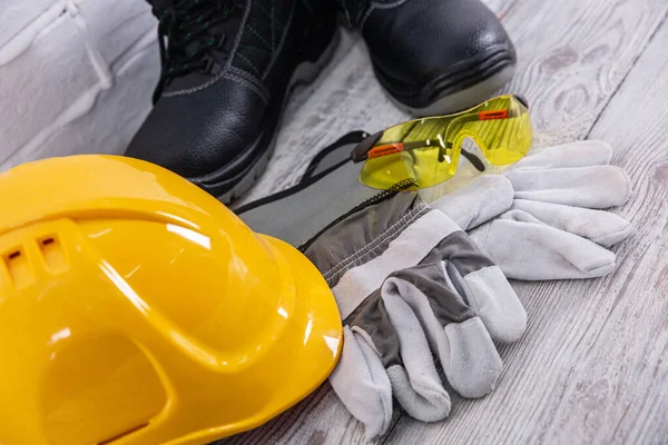 Casco Protettivo Necessario Qualsiasi Lavoro Costruzione — Foto Stock