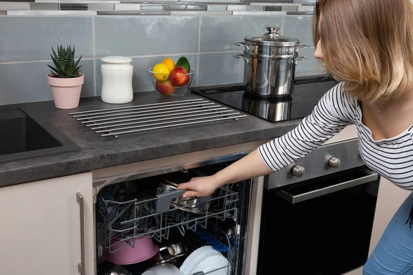 A dishwasher is a device that saves time, water and electricity and all dishes are thoroughly washed.