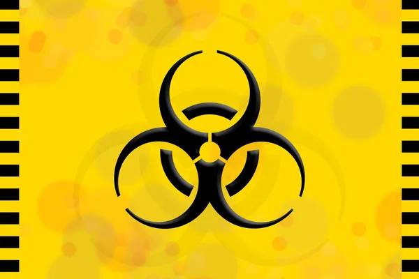 Internationaal logo voor biologisch gevaar dat wordt gebruikt bij besmetting met infectieziekten. — Stockfoto