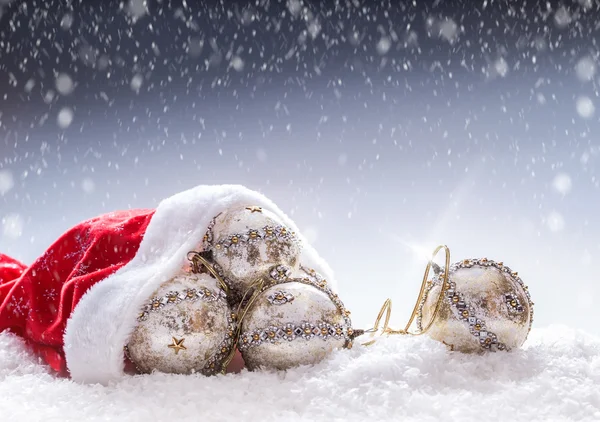 Vánoční čas. Luxusní vánoční ples v abstraktní výjevy sníh a Sněžná — Stock fotografie