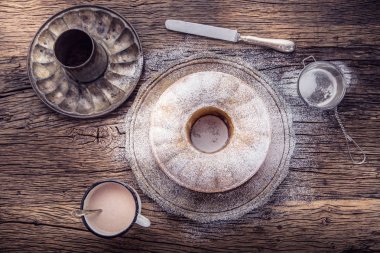 Mermer Kek. Paskalya kek. Mermer Kek Kupası kahve toz şeker ve mutfak vintage kap