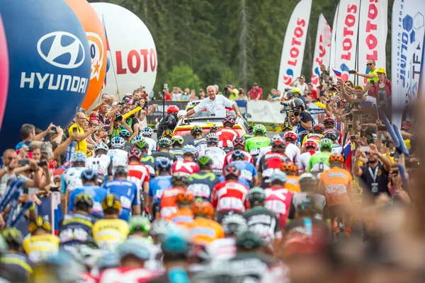 Bukowina Tatrzańska, Polska. 4 sierpnia. 2017: dyrektor Czesław Lang 74. Tour de Pologne od ostatniego 7. etap — Zdjęcie stockowe