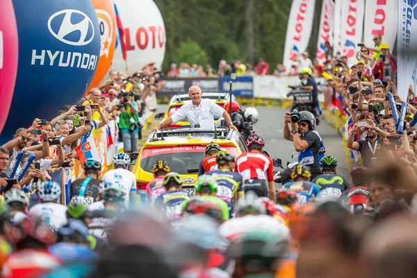 Bukowina Tatrzańska, Polska. 4 sierpnia. 2017: dyrektor Czesław Lang 74. Tour de Pologne od ostatniego 7. etap — Zdjęcie stockowe