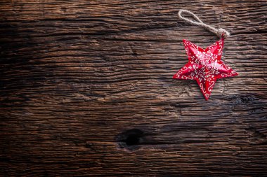 Noel. Noel yıldızı rustik ahşap tablo.