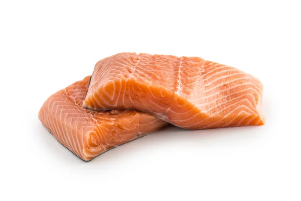Peixe de salmão. Filé de salmão isolado sobre branco — Fotografia de Stock