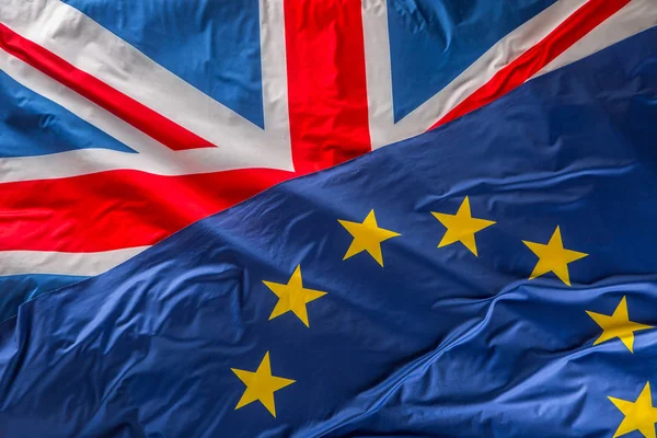 Флаги Великобритании и Европейского Союза. Флаг Великобритании и флаг ЕС. Флаг Великобритании — стоковое фото