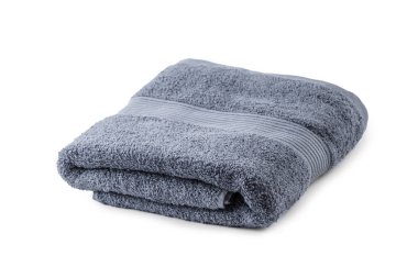 Beyaz arka plan üzerinde izole gri havlu