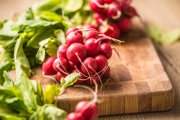 Paquetes frescos de rábano puestos en una mesa de cocina — Foto de Stock