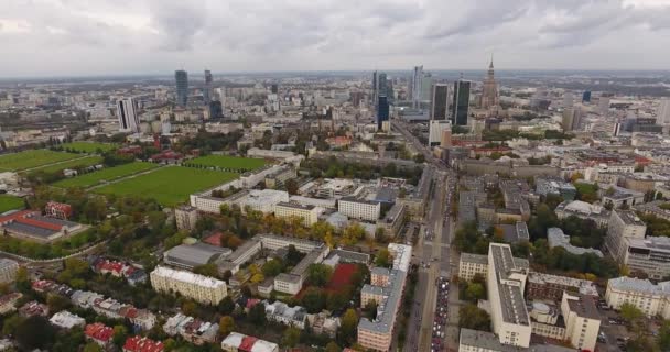 Aerial View Of Warsaw City — Stock Video