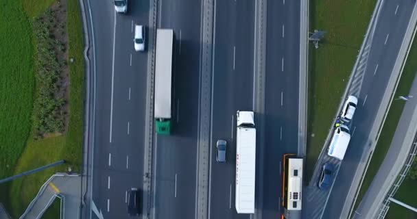 Aerial Overhead Shot of a Highway — Vídeo de stock