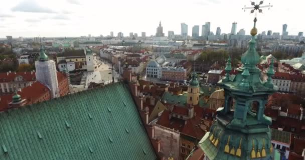 Close Up Shot Of Church In Old Town — Stock Video