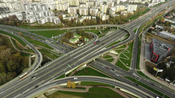 Aerial Panorama av motorvägen korsningen — Stockfoto
