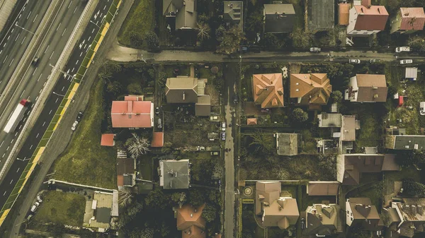 Otoyol ve köy yollarda havadan görünümü