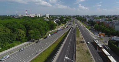 A karayolu kavşak üzerinde genel görünümünü. Hava atışı