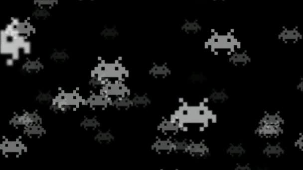 Attacking space invaders — Stock Video