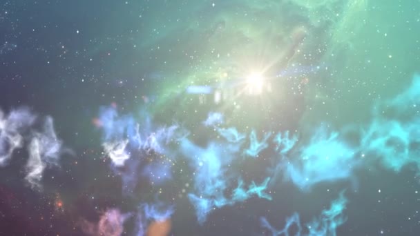 Achtergrond van de kosmische ruimte te vliegen — Stockvideo