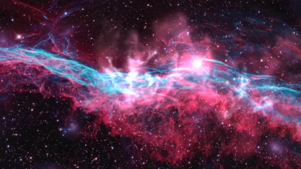 Fly through outer space nebula and stars — Stock Video